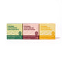 The Bokksu Tinned Shirasu Anchovies Variety Pack (3-Pack) features black pepper &amp; basil, mentaiko, and yuzu pepper flavors, arranged side by side to highlight authentic Japanese anchovy tastes against a white background. thumbnail 1