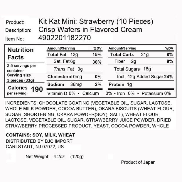 Kitkat Food Label Japanese Kit Kat 6 Flavor Variety Pack (6-pack)