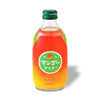 A bottle of Tomomasu Ripe Mango Sparkling Soda on a white background.