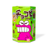 A box of Tohato Chocobi Puffs: Crayon Shin-chan with a monster on it.