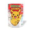 A box of crunchy Tohato Pokemon Puffs: Chocolate with Pikachu's favorite food on it.