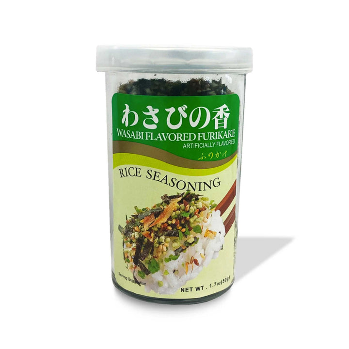 An Ajishima Furikake Rice Seasoning: Wasabi container placed on a white background. thumbnail 1