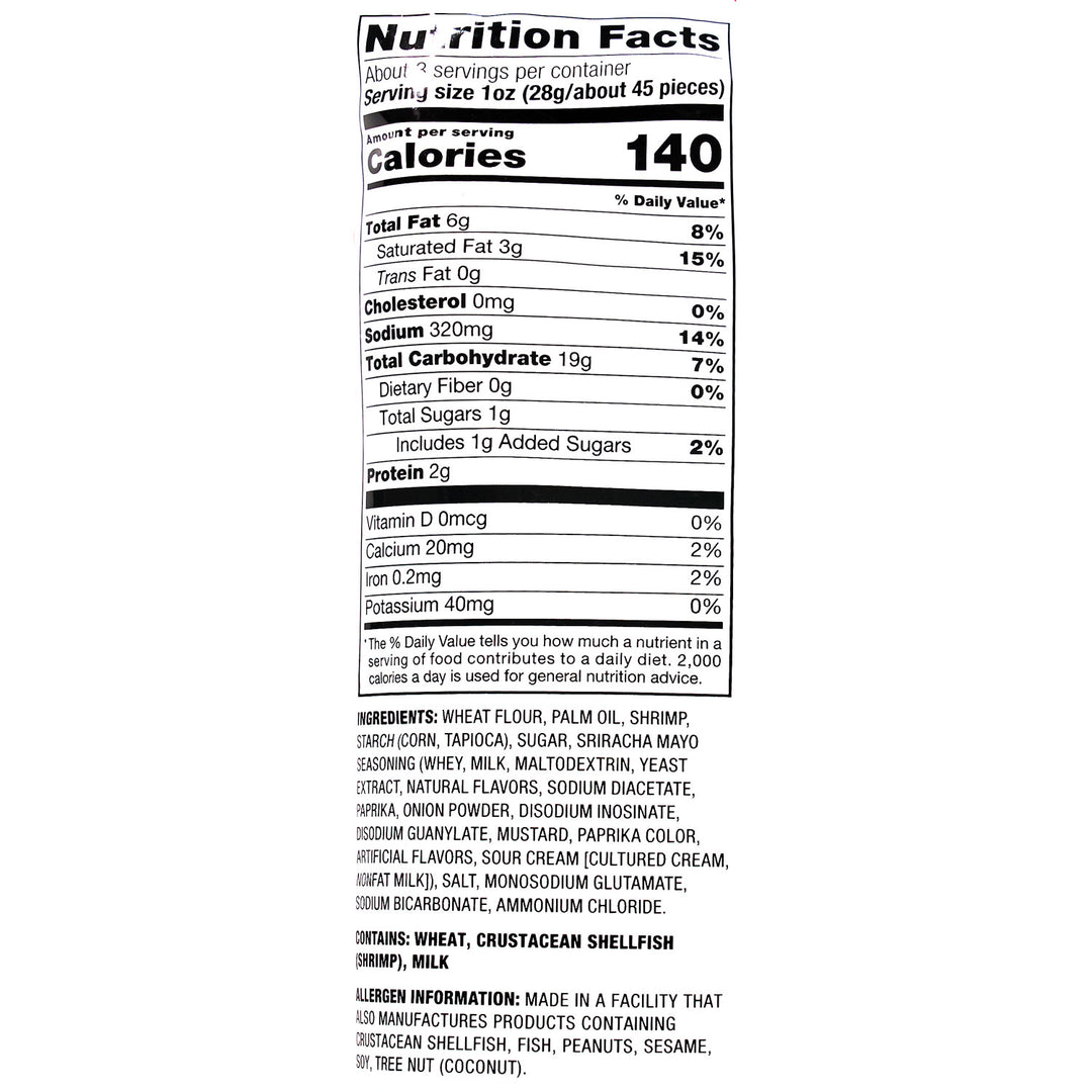 Presenting the nutrition label for Bokksu Market's Sweet & Savory Snack Mix. This Asian snack variety pack provides information on calories, fat, sodium, and carbohydrates. It contains ingredients such as wheat flour, palm oil, and shrimp. An allergen warning is included for your safety.