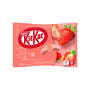 A pink package of Japanese Kit Kat: Strawberry (10 pcs) displays strawberries and wafer bars, with English and Japanese text, highlighting this popular strawberry-flavored Kit Kat’s unique Japanese chocolate appeal. thumbnail 1