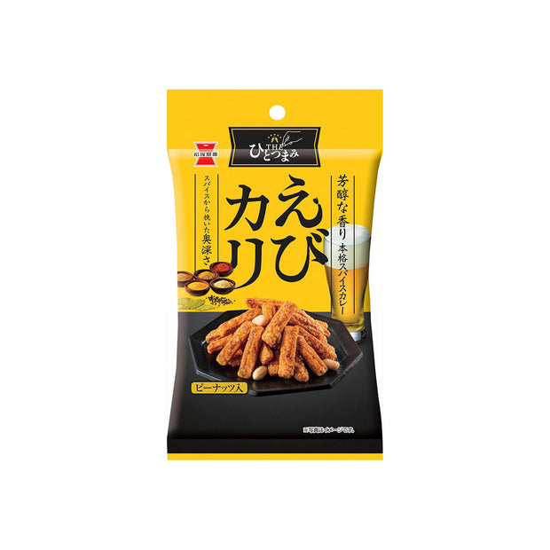A yellow bag of Japanese shrimp and peanut spicy snacks with a snack and drink photo plus Japanese branding—perfect for your Fiery Flavor Crate (Medium).