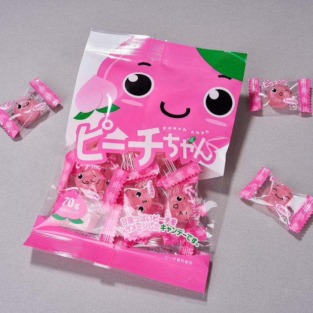 Discover the Doki Doki Snack Adventure Crate (10 pcs), featuring Japanese peach-flavored candies with a cute peach character on the package—perfect for Japanese snack fans and snack crate collectors alike.
