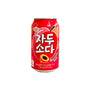 A red can of sparkling plum soda with Korean text and a sliced plum image. Featured in Squid Game Season 3 x Japan Crate (Medium), this 350 ml drink has 215 kcal—perfect to enjoy while displaying your Squid Game keychain. thumbnail 3