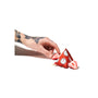 A tattooed hand reaches for a Bokksu White Strawberry 2 Pieces, a triangular red treat beside sliced strawberries on a white background. thumbnail 3