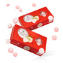 Two rectangular red Bokksu Market boxes with window cutouts display White Strawberry Freeze-Dried Candy Bites (2-Pack), featuring white strawberries on the packaging. thumbnail 1