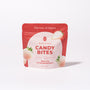 A red and white pouch labeled "White Strawberry Japanese Candy Bites 0.75oz," featuring images of rare Japanese white strawberries—a unique treat sure to delight candy lovers. thumbnail 1