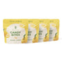 Four pouches of Sour Yuzu Japanese Candy Bites 0.75oz (4-Pack) are arranged in a row, showing packaging with yuzu fruit and lemon slice images. thumbnail 1