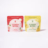 The Japanese Candy Bites Duo Pack (0.75oz): White Strawberry & Sour Yuzu displays two pouches—red for White Strawberry and yellow for Sour Yuzu—both labeled 