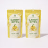 Two yellow bags of Sour Yuzu Japanese Candy Bites 1.5oz (2-Pack) with a tangy citrus flavor stand side by side against a plain white background.