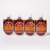 Four pouches of Bokksu Fiery Garlic Chili Sauce (4-Pack), a bold chili garlic paste made in Japan, are arranged side by side with red labels and white caps against a white background.