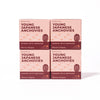 Four boxes of Bokksu Tinned Shirasu Anchovies with Cod Roe (4-Pack) are shown in a 2x2 grid on a white background, capturing the flavors of Miyazaki Port.
