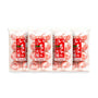 Four packs of Kubota Daifuku Mochi: Strawberry 4 Pack wrapped in plastic with red labels. thumbnail 1