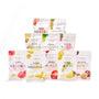 Nine colorful Premium Japanese Fresh Gummy Set (Plastic Bag) packages, each with unique regional fruit flavors, are arranged in a pyramid formation against a white background. thumbnail 1