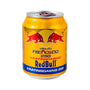A can of Redbull Gold Energy Drink: Original, with its signature yellow and blue design and red bulls, is the perfect choice for those seeking an energy boost to enhance concentration. thumbnail 1