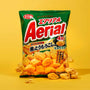 A green bag of YBC Aerial corn chips with Japanese text, photographed on yellow with scattered chips—an ideal treat featured in The Japanese Savory Snack Box by Bokksu. thumbnail 9