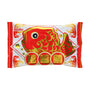 A packaged snack featuring a red and gold fish design with Japanese text on a white background and the "meito" brand in the top left corner—an ideal addition to your Dagashi Snack Crate - 30-Piece Japanese Snack Variety Box with Candy, Chocolate, Cookies, Mochi &amp; Ramune Treats, or to enjoy as part of your favorite Japanese snacks collection. thumbnail 8