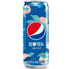 A limited-edition Pepsi Cola: White Peach & Oolong can, featuring blue packaging with peach illustrations and Chinese text, has a net volume of 330 ml.