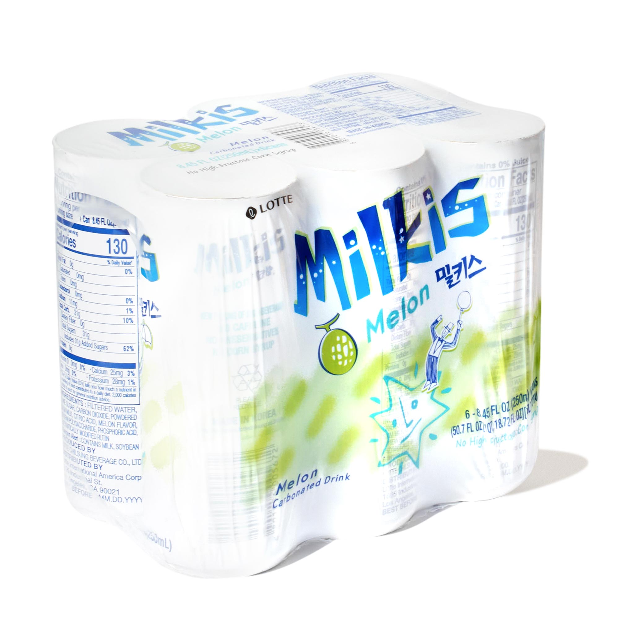 Lotte Milkis Soft Drink: Melon (6-pack) | Bokksu Market